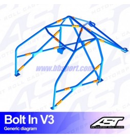 Arco de Seguridad AUDI A3 / S3 (8L) 3-doors Hatchback Quattro BOLT IN V3 AST Roll cages AST Roll Cages - 2