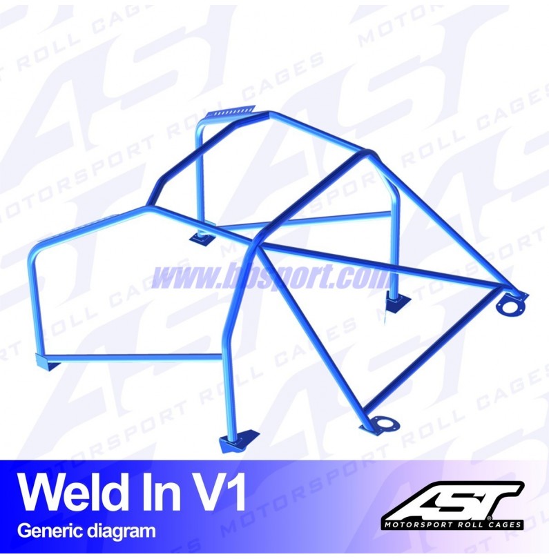 Arco de Seguridad AUDI A3 / S3 (8L) 3-doors Hatchback Quattro WELD IN V1 AST Roll cages