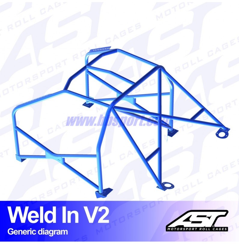 Arco de Seguridad AUDI A3 / S3 (8L) 3-doors Hatchback Quattro WELD IN V2 AST Roll cages