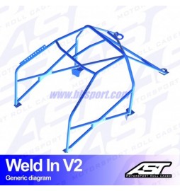 Arco de Seguridad AUDI A3 / S3 (8L) 3-doors Hatchback Quattro WELD IN V2 AST Roll cages AST Roll Cages - 2