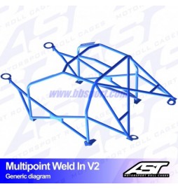 Arco de Seguridad AUDI A3 / S3 (8L) 3-doors Hatchback Quattro MULTIPOINT WELD IN V2 AST Roll cages