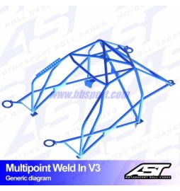 Arco de Seguridad AUDI A3 / S3 (8L) 3-doors Hatchback Quattro MULTIPOINT WELD IN V3 AST Roll cages AST Roll Cages - 2