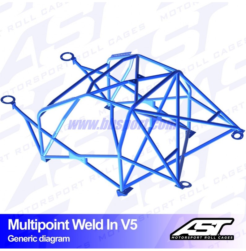 Arco de Seguridad AUDI A3 / S3 (8L) 3-doors Hatchback Quattro MULTIPOINT WELD IN V5 AST Roll cages