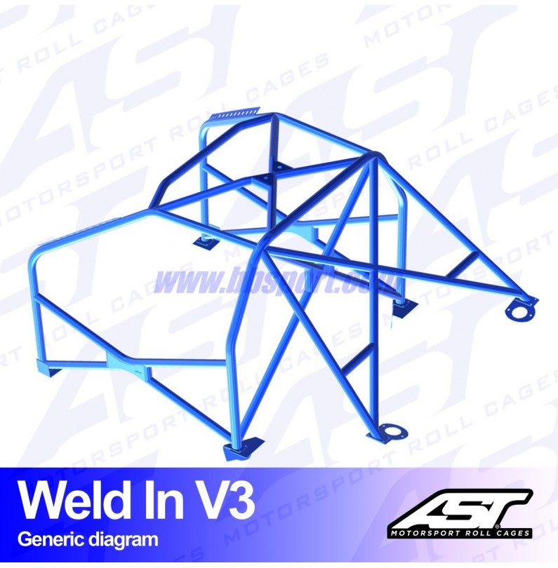 Arco de Seguridad AUDI A3 / S3 (8L) 3-doors Hatchback FWD WELD IN V3 AST Roll cages