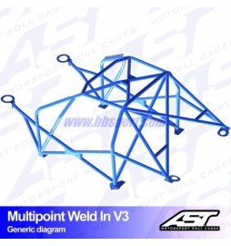Arco de Seguridad AUDI A3 / S3 (8L) 3-doors Hatchback FWD MULTIPOINT WELD IN V3 AST Roll cages
