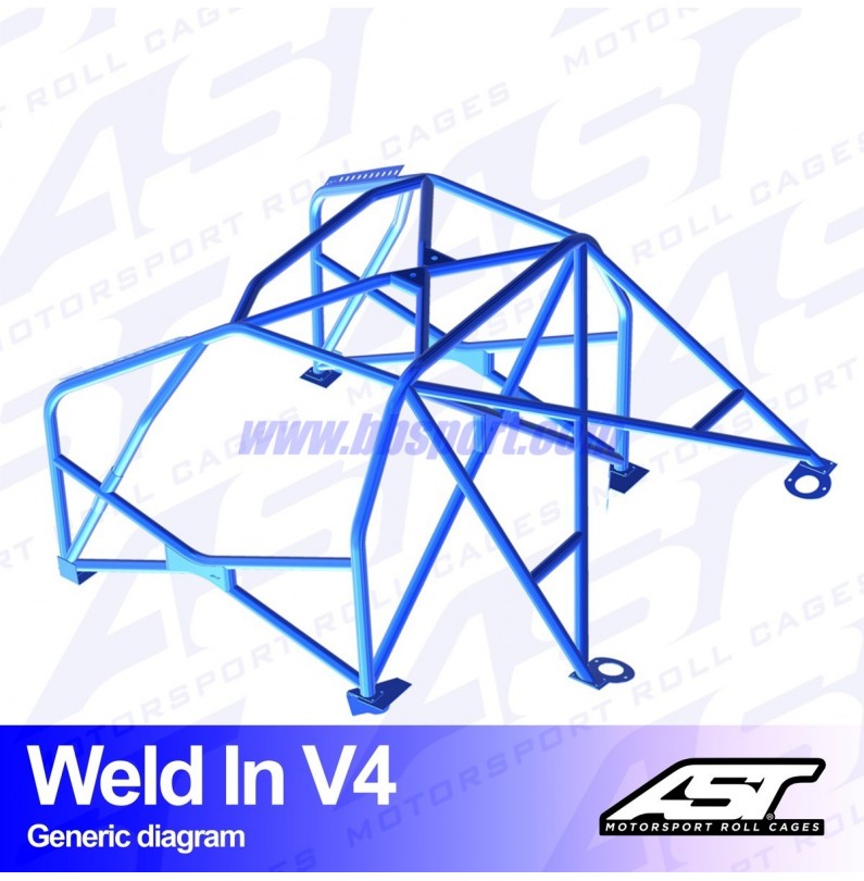 Arco de Seguridad AUDI A3 / S3 (8P) 3-doors Hatchback Quattro WELD IN V4 AST Roll cages