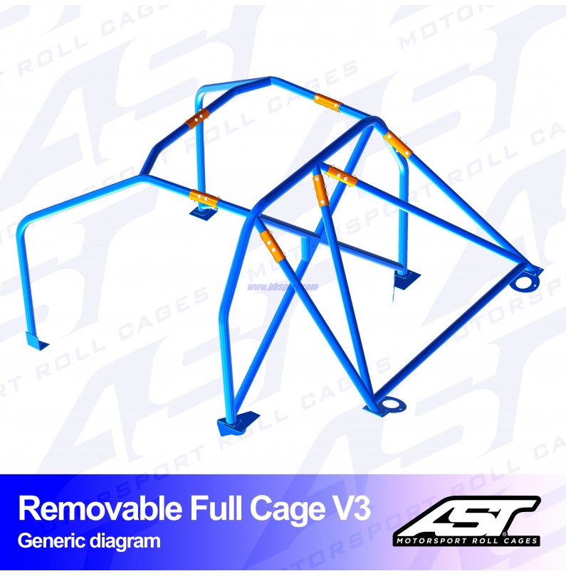 Arco de Seguridad AUDI A3 / S3 (8V) 4-doors Sedan Quattro REMOVABLE FULL CAGE V3 AST Roll cages Arco de Seguridad AUDI A3 / S3 (8V) 4-doors Sedan Quattro REMOVABLE FULL CAGE V3 AST Roll cages