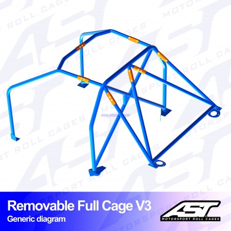 Arco de Seguridad AUDI A3 / S3 (8V) 4-doors Sedan Quattro REMOVABLE FULL CAGE V3 AST Roll cages
