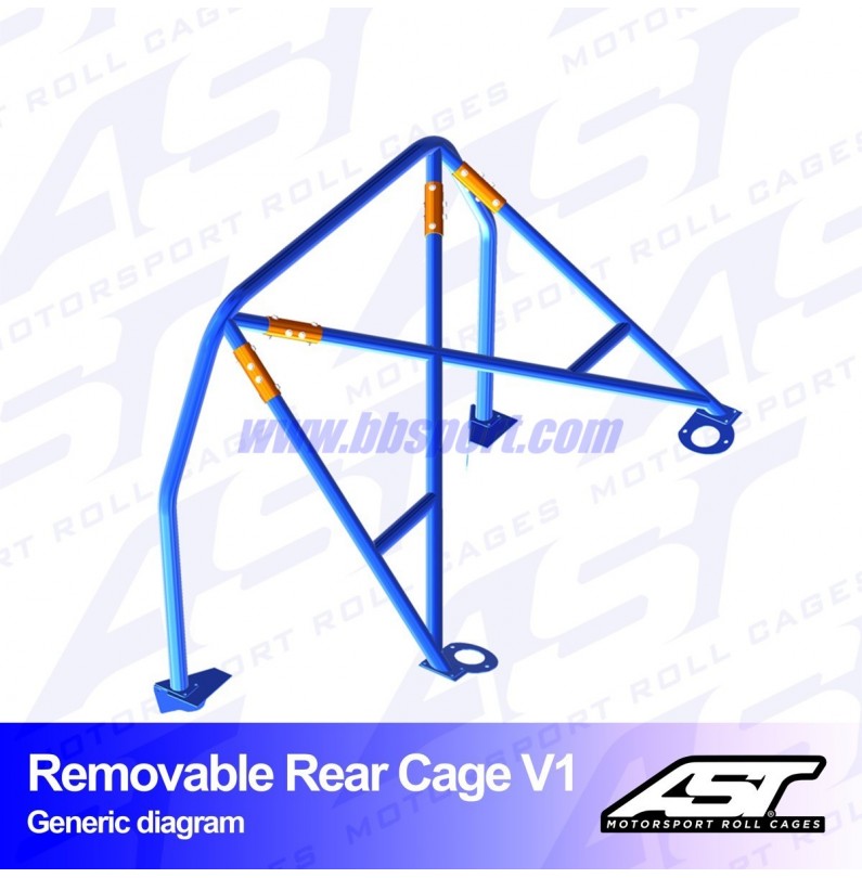 Arco Trasero AUDI A4 / S4 (B5) 4-doors Sedan Quattro REMOVABLE REAR CAGE V1 AST Roll cages