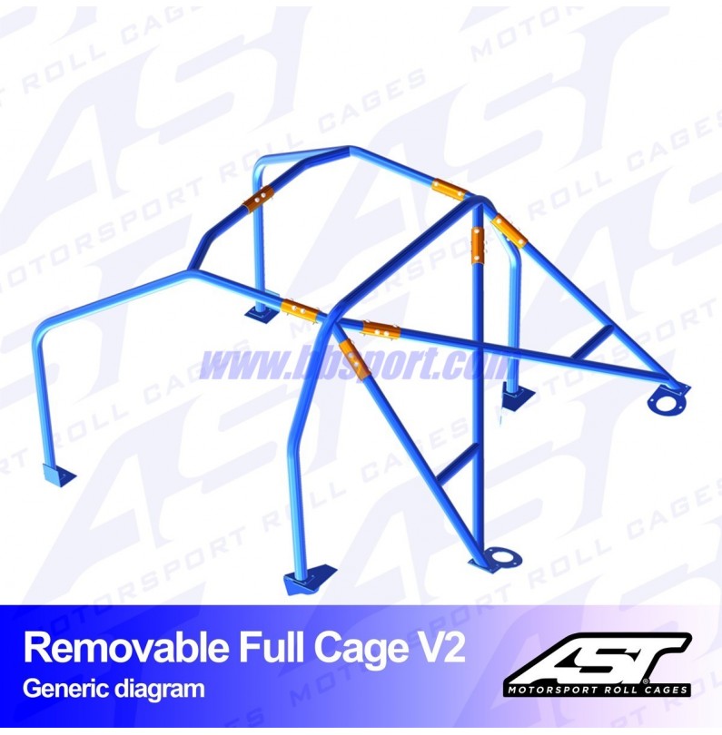 Arco de Seguridad AUDI A4 / S4 (B5) 4-doors Sedan Quattro REMOVABLE FULL CAGE V2 AST Roll cages