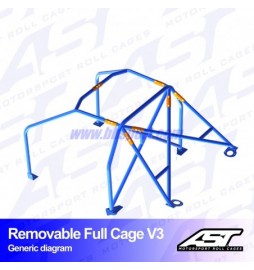 Arco de Seguridad AUDI A4 / S4 (B5) 4-doors Sedan Quattro REMOVABLE FULL CAGE V3 AST Roll cages
