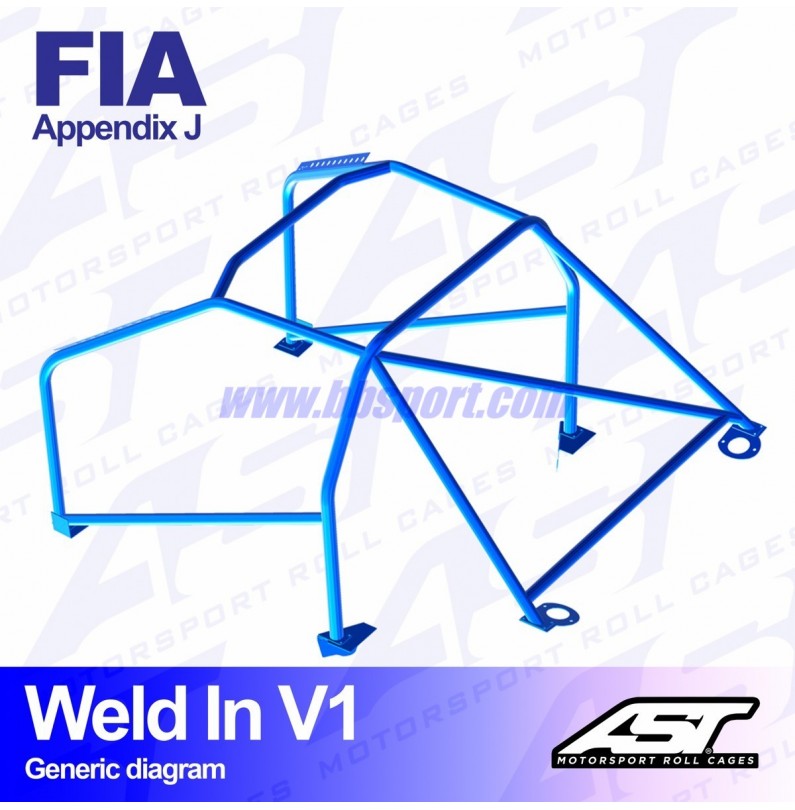 Arco de Seguridad AUDI A4 / S4 (B5) 4-doors Sedan Quattro WELD IN V1 AST Roll cages