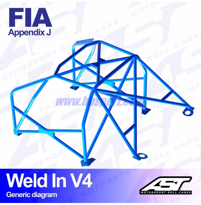 Arco de Seguridad AUDI A4 / S4 (B5) 4-doors Sedan Quattro WELD IN V4 AST Roll cages