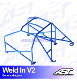 Arco de Seguridad AUDI A4 / S4 (B5) 4-doors Sedan FWD WELD IN V2 AST Roll cages