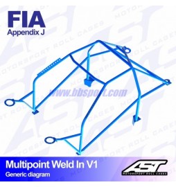 Arco de Seguridad AUDI Quattro (B2 Typ85) 2-doors Coupé Quattro MULTIPOINT WELD IN V1 AST Roll cages AST Roll Cages - 2