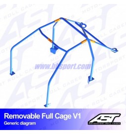 Roll cage AUDI TT (8N) 3-doors Hatchback FWD REMOVABLE FULL CAGE V1 AST Roll cages AST Roll Cages - 2