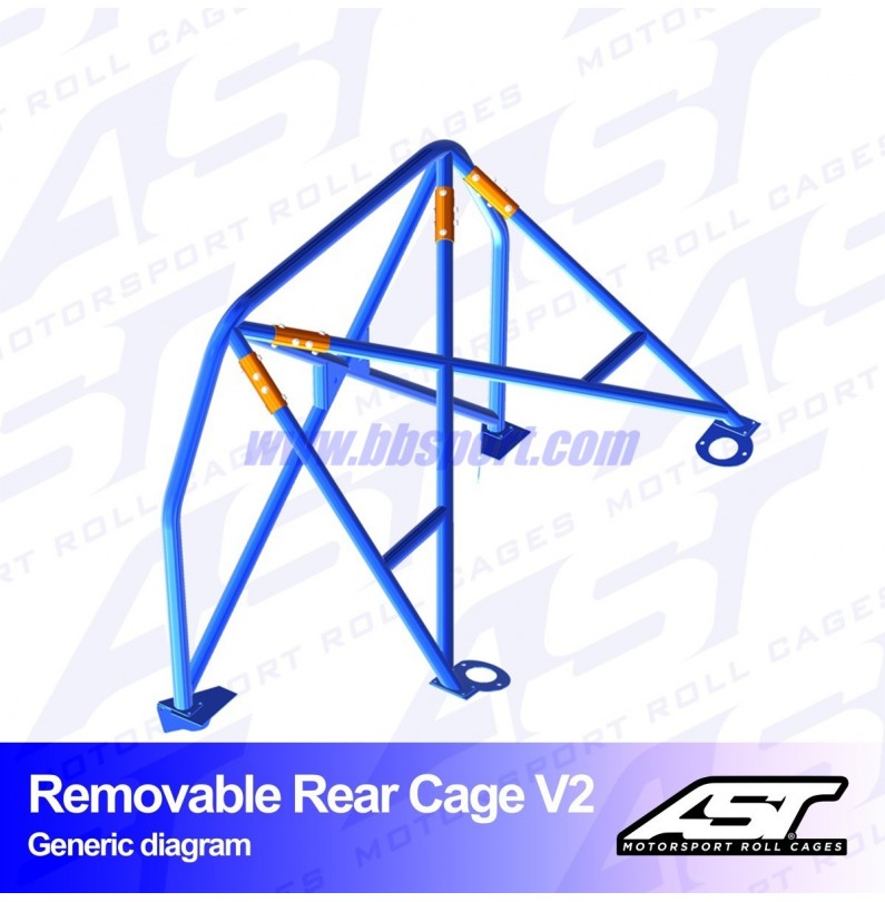 Arco Trasero AUDI TT (8N) 3-doors Hatchback Quattro REMOVABLE REAR CAGE V2 AST Roll cages