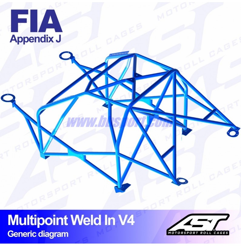 Arco de Seguridad ALFA ROMEO 147 (Tipo 937) 3-doors Hatchback MULTIPOINT WELD IN V4 AST Roll cages