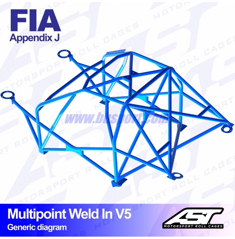 Arco de Seguridad ALFA ROMEO 147 (Tipo 937) 3-doors Hatchback MULTIPOINT WELD IN V5 AST Roll cages