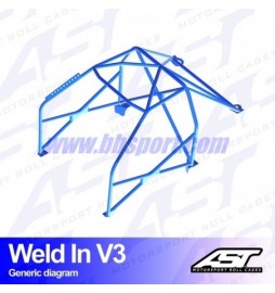Roll cage BMW (E36) 3-Series 3-doors Compact RWD WELD IN V3 AST Roll cages AST Roll Cages - 2