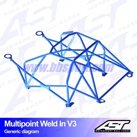 Arco de Seguridad BMW (E36) 3-Series 3-doors Compact RWD MULTIPOINT WELD IN V3 AST Roll cages
