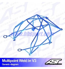 Roll cage BMW (E36) 3-Series 3-doors Compact RWD MULTIPOINT WELD IN V3 AST Roll cages AST Roll Cages - 2