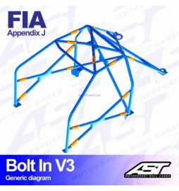 Roll cage BMW (E36) 3-Series 2-doors Coupe RWD BOLT IN V3 AST Roll cages AST Roll Cages - 2