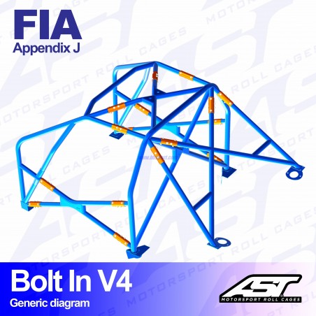 Arco de Seguridad BMW (E36) 3-Series 2-doors Coupe RWD BOLT IN V4 AST Roll cages