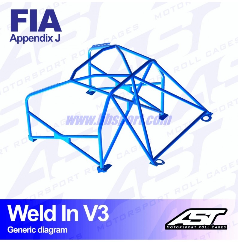 Arco de Seguridad BMW (E46) 3-Series 4-doors Sedan RWD WELD IN V3 AST Roll cages