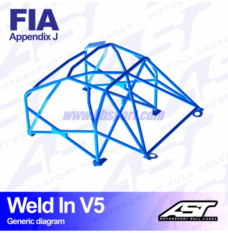 Arco de Seguridad BMW (E46) 3-Series 4-doors Sedan RWD WELD IN V5 AST Roll cages