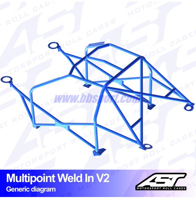 Arco de Seguridad BMW (E46) 3-Series 4-doors Sedan RWD MULTIPOINT WELD IN V2 AST Roll cages