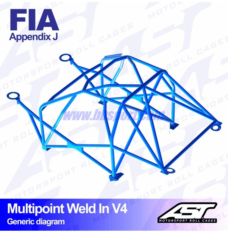 Arco de Seguridad BMW (E46) 3-Series 4-doors Sedan RWD MULTIPOINT WELD IN V4 AST Roll cages