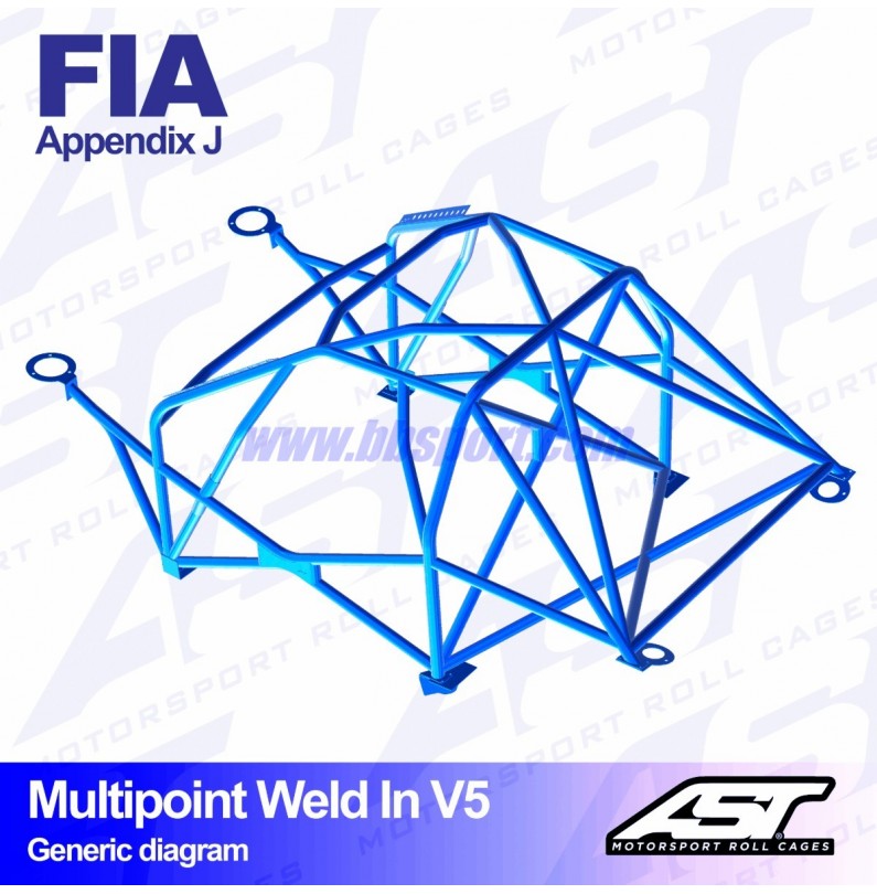 Arco de Seguridad BMW (E46) 3-Series 4-doors Sedan RWD MULTIPOINT WELD IN V5 AST Roll cages