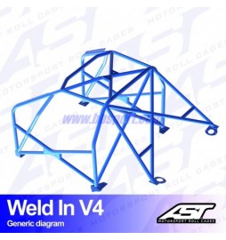 Arco de Seguridad BMW (E34) 5-Series 4-doors Sedan RWD WELD IN V4 AST Roll cages