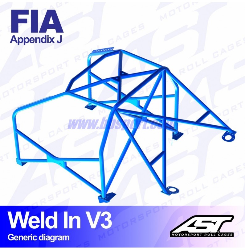 Arco de Seguridad CITROËN AX (Phase 1/2 ) 3-doors Hatchback WELD IN V3 AST Roll cages