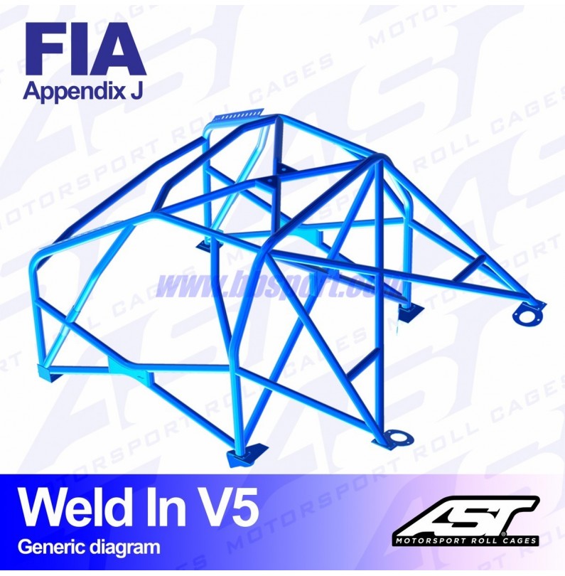 Arco de Seguridad CITROËN AX (Phase 1/2 ) 3-doors Hatchback WELD IN V5 AST Roll cages