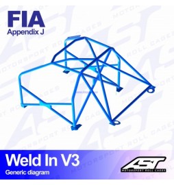 Arco de Seguridad CITROËN Saxo (Phase 1/2 ) 3-doors Hatchback WELD IN V3 AST Roll cages