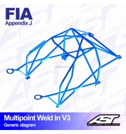 Arco de Seguridad CITROËN Saxo (Phase 1/2 ) 3-doors Hatchback MULTIPOINT WELD IN V3 AST Roll cages AST Roll Cages - 2