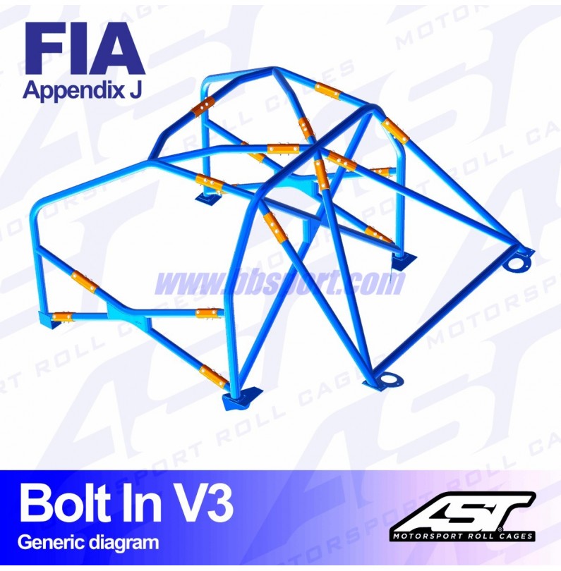 Arco de Seguridad CITROËN Xsara (Phase 1/2 ) 3-doors Hatchback BOLT IN V3 AST Roll cages