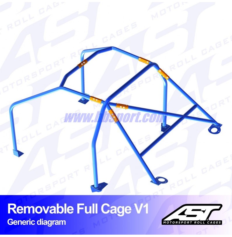 Arco de Seguridad FIAT 124 4-doors Sedan REMOVABLE FULL CAGE V1 AST Roll cages