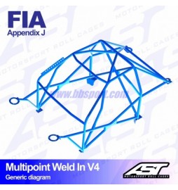 Arco de Seguridad FIAT 124 4-doors Sedan MULTIPOINT WELD IN V4 AST Roll cages AST Roll Cages - 2