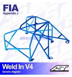 Arco de Seguridad FIAT Panda (Type 141) 3-doors Hatchback FWD WELD IN V4 AST Roll cages