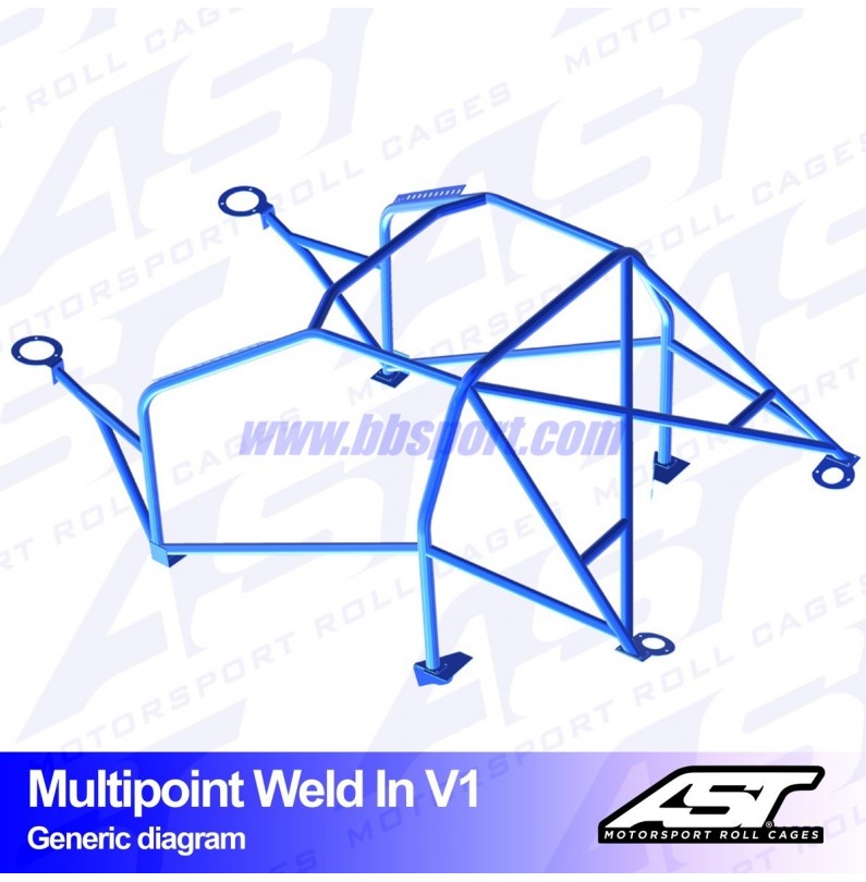 Arco de Seguridad FIAT Panda (Type 141) 3-doors Hatchback 4x4 MULTIPOINT WELD IN V1 AST Roll cages