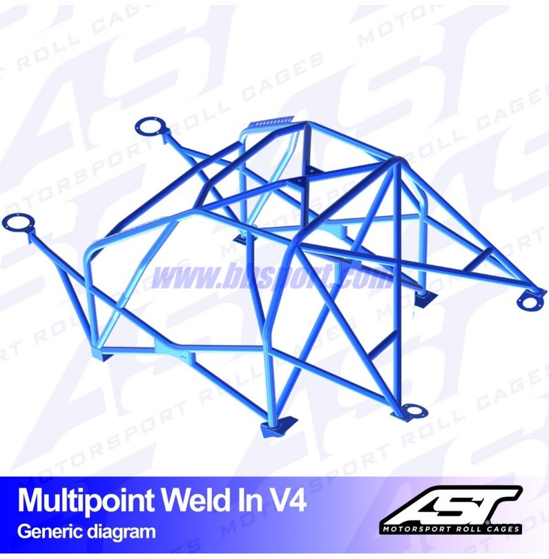 Arco de Seguridad FIAT Panda (Type 141) 3-doors Hatchback 4x4 MULTIPOINT WELD IN V4 AST Roll cages