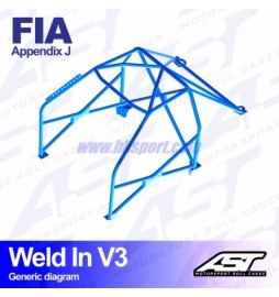 Roll cage FORD Escort (Mk1) 2-doors Coupe WELD IN V3 AST Roll cages AST Roll Cages - 2