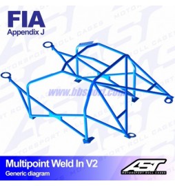 Arco de Seguridad FORD Escort (Mk1) 2-doors Coupe MULTIPOINT WELD IN V2 AST Roll cages