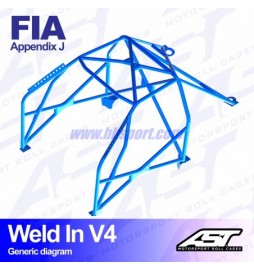 Roll cage FORD Escort (Mk2) 2-doors Coupe WELD IN V4 AST Roll cages AST Roll Cages - 2
