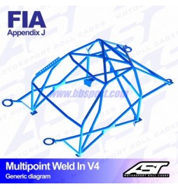 Roll cage FORD Escort (Mk2) 2-doors Coupe MULTIPOINT WELD IN V4 AST Roll cages AST Roll Cages - 2