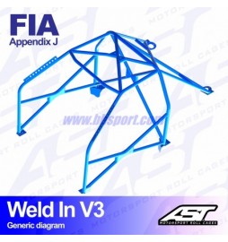 Roll cage FORD Escort (Mk5) 3-doors Coupe FWD WELD IN V3 AST Roll cages AST Roll Cages - 2