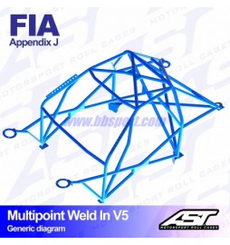 Roll cage FORD Escort (Mk5) 3-doors Coupe FWD MULTIPOINT WELD IN V5 AST Roll cages AST Roll Cages - 2